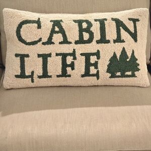NWT 'Cabin Life' Accent Pillow - Green and Cream